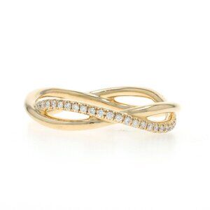 David Yurman Infinity Band Diamond Band - Yellow Gold 18k Round .19ctw Ring